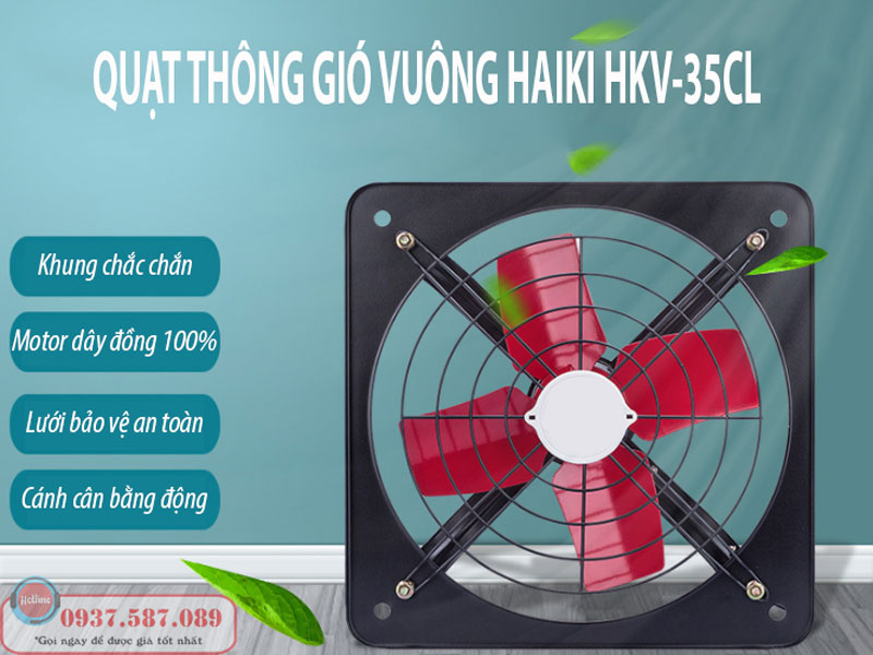 Quạt thông gió vuông Haiki HKV - 35CL