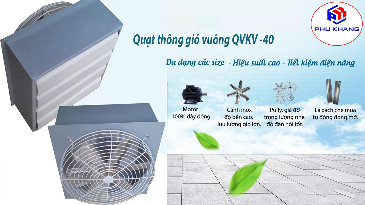 Quạt thông gió vuông QVKV-40